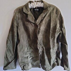 Brandon Thomas Olive Suede Jaket